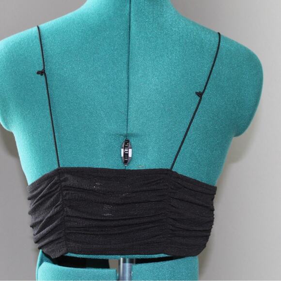 Urban Outfitters Crop Top Black Twist-Front Bralette Style | Women’s Size Medium - Picture 6 of 7
